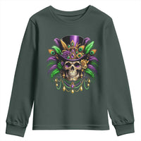 Mardi Gras Sugar Skull Youth Sweatshirt Fat Tuesday