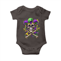 Mardi Gras Jester Skull Baby Onesie New Orleans Skeleton Beads