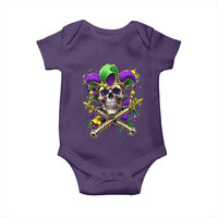 Mardi Gras Jester Skull Baby Onesie New Orleans Skeleton Beads