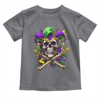 Mardi Gras Jester Skull Toddler T Shirt New Orleans Skeleton Beads