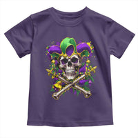 Mardi Gras Jester Skull Toddler T Shirt New Orleans Skeleton Beads