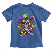 Mardi Gras Jester Skull Toddler T Shirt New Orleans Skeleton Beads