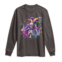 Mardi Gras Long Sleeve Shirt Jester Skeleton Skull Lovers