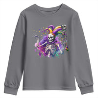 Mardi Gras Youth Sweatshirt Jester Skeleton Skull Lovers