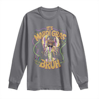 It's Mardi Gras Bruh Long Sleeve Shirt Glitter Print Crawfish Beads