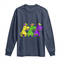 Mardi Gras Long Sleeve Shirt Kids Trex Dinos Toddler Boys