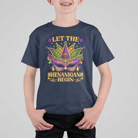 Let The Shenanigans Begin Mardi Gras T Shirt For Kid Masquerade Mask Beads