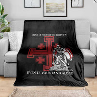 Catholic Knight Templar Crusader Cross Throw Blanket Kingdom Of Jerusalem