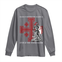 Catholic Knight Templar Crusader Cross Long Sleeve Shirt Kingdom Of Jerusalem