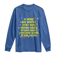 9th Birthday Gifts Long Sleeve Shirt Flowers Girl Son Boy 9yr 9 Year Old Bday
