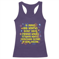 9th Birthday Gifts Racerback Tank Top Flowers Girl Son Boy 9yr 9 Year Old Bday