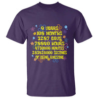 9th Birthday Gifts T Shirt Flowers Girl Son Boy 9yr 9 Year Old Bday