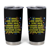 9th Birthday Gifts Tumbler Cup Flowers Girl Son Boy 9yr 9 Year Old Bday