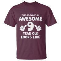 9th Birthday Gifts T Shirt Awesome 9 Year Old Bday Son Boy Girl 9yr