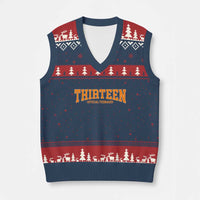 Thirteen Official Teenager V-Neck Knit Sweater Vest Vintage Retro Varsity 13th Birthday Gift Teen Girl