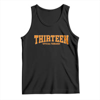 Thirteen Official Teenager Tank Top Vintage Retro Varsity 13th Birthday Gift Teen Girl
