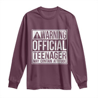 13th Birthday Long Sleeve Shirt Warning Official Teenager Boy 13yr