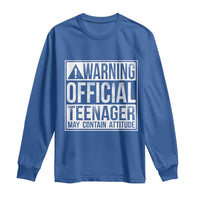 13th Birthday Long Sleeve Shirt Warning Official Teenager Boy 13yr