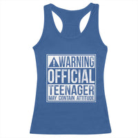 13th Birthday Racerback Tank Top Warning Official Teenager Boy 13yr