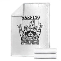 Vintage Raccoon 13th Birthday Throw Blanket 13 Year Old Official Teenager Gifts