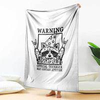 Vintage Raccoon 13th Birthday Throw Blanket 13 Year Old Official Teenager Gifts