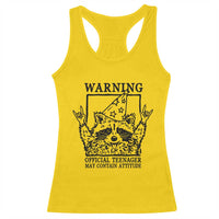 Vintage Raccoon 13th Birthday Racerback Tank Top 13 Year Old Official Teenager Gifts