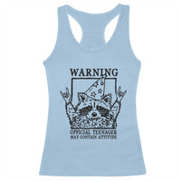 Vintage Raccoon 13th Birthday Racerback Tank Top 13 Year Old Official Teenager Gifts