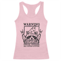 Vintage Raccoon 13th Birthday Racerback Tank Top 13 Year Old Official Teenager Gifts