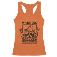 Vintage Raccoon 13th Birthday Racerback Tank Top 13 Year Old Official Teenager Gifts