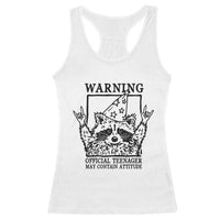 Vintage Raccoon 13th Birthday Racerback Tank Top 13 Year Old Official Teenager Gifts