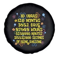 10th Birthday Gifts Spare Tire Cover Flowers 10 Years Of Being Awesome 10 Year Old Bday