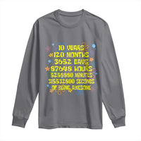 10th Birthday Gifts Long Sleeve Shirt Flowers 10 Years Of Being Awesome 10 Year Old Bday