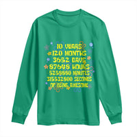 10th Birthday Gifts Long Sleeve Shirt Flowers 10 Years Of Being Awesome 10 Year Old Bday