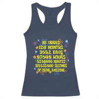 10th Birthday Gifts Racerback Tank Top Flowers 10 Years Of Being Awesome 10 Year Old Bday