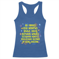 10th Birthday Gifts Racerback Tank Top Flowers 10 Years Of Being Awesome 10 Year Old Bday