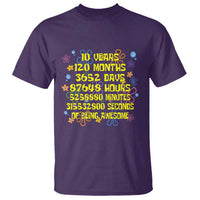 10th Birthday Gifts T Shirt Flowers 10 Years Of Being Awesome 10 Year Old Bday