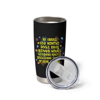 10th Birthday Gifts Tumbler Cup Flowers 10 Years Of Being Awesome 10 Year Old Bday