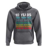 10 Year Old Bday Hoodie 10 Years 120 Months Of Being Awesome 10th Birthday Gifts