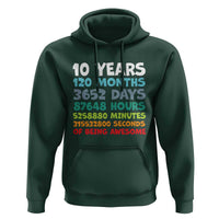 10 Year Old Bday Hoodie 10 Years 120 Months Of Being Awesome 10th Birthday Gifts