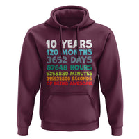 10 Year Old Bday Hoodie 10 Years 120 Months Of Being Awesome 10th Birthday Gifts