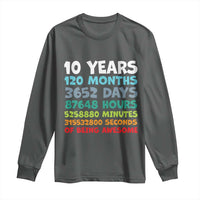 10 Year Old Bday Long Sleeve Shirt 10 Years 120 Months Of Being Awesome 10th Birthday Gifts