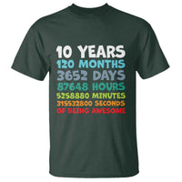 10 Year Old Bday T Shirt 10 Years 120 Months Of Being Awesome 10th Birthday Gifts