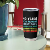 10 Year Old Bday Tumbler Cup 10 Years 120 Months Of Being Awesome 10th Birthday Gifts