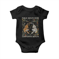 Public Health Over Corporate Wealth Baby Onesie Boho Tiger