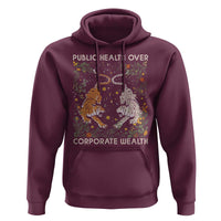 Public Health Over Corporate Wealth Hoodie Boho Tiger