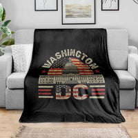 Washington DC Throw Blanket Retro US Flag Souvenir Gift