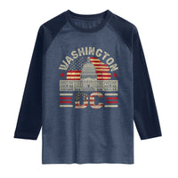 Washington DC Raglan Shirt Retro US Flag Souvenir Gift
