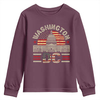 Washington DC Youth Sweatshirt Retro US Flag Souvenir Gift