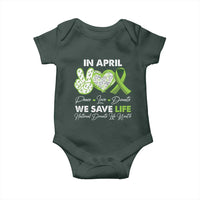 In April We Save Lives Organ Donation Donate Life Month Baby Onesie Peace Love Donate