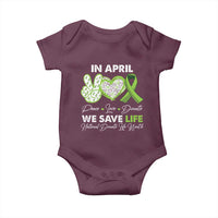 In April We Save Lives Organ Donation Donate Life Month Baby Onesie Peace Love Donate